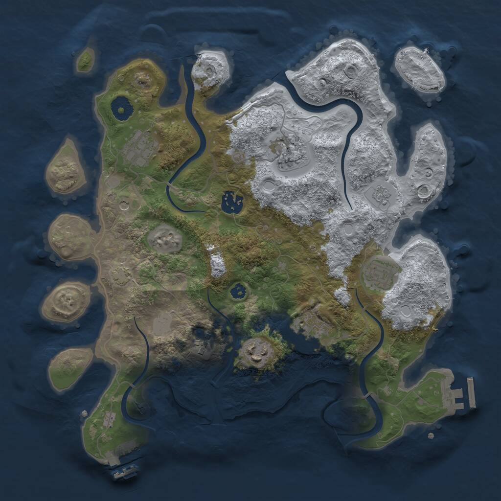 Rust Map: Procedural Map, Size: 3300, Seed: 244950220, 13 Monuments