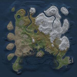 Thumbnail Rust Map: Procedural Map, Size: 3300, Seed: 244950220, 13 Monuments