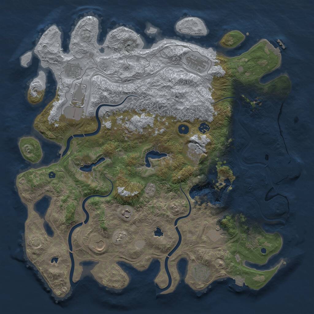 Rust Map: Procedural Map, Size: 4500, Seed: 1403708994, 17 Monuments