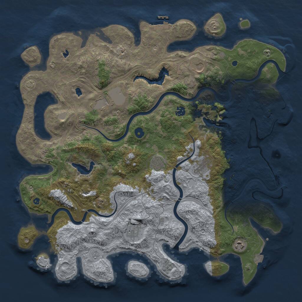 Rust Map: Procedural Map, Size: 4500, Seed: 65411857, 14 Monuments