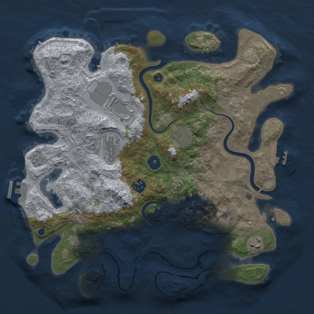 Rust Map: Procedural Map, Size: 3600, Seed: 777878777, 13 Monuments