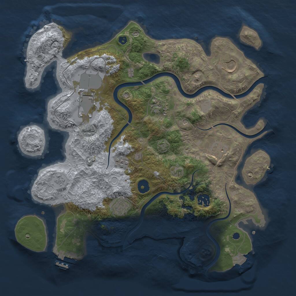 Rust Map: Procedural Map, Size: 3500, Seed: 491950183, 12 Monuments