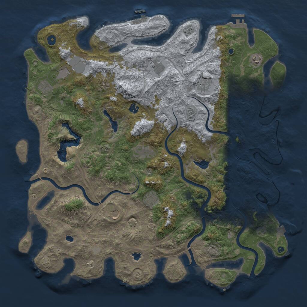Rust Map: Procedural Map, Size: 4800, Seed: 652709235, 17 Monuments