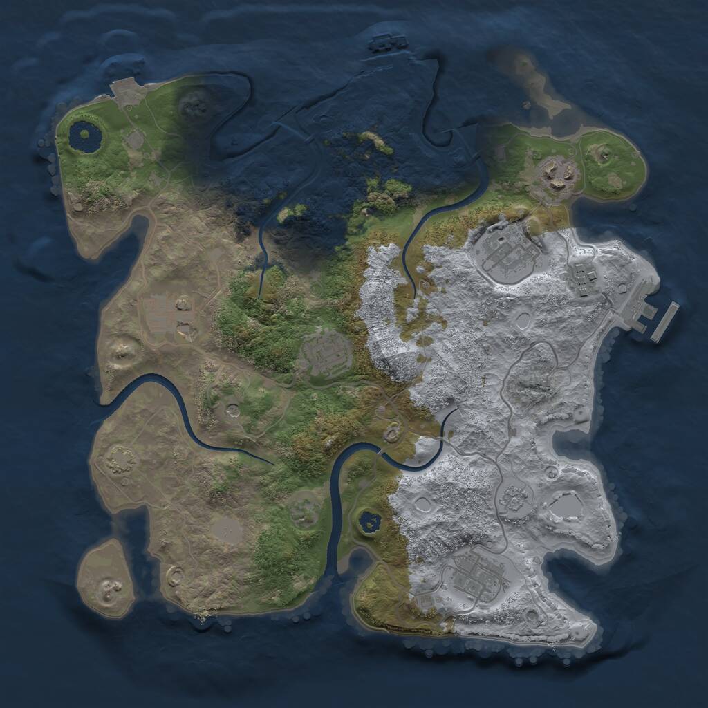 Rust Map: Procedural Map, Size: 3250, Seed: 1754664656, 12 Monuments