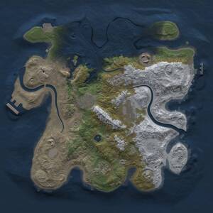 Thumbnail Rust Map: Procedural Map, Size: 3000, Seed: 1072409803, 12 Monuments