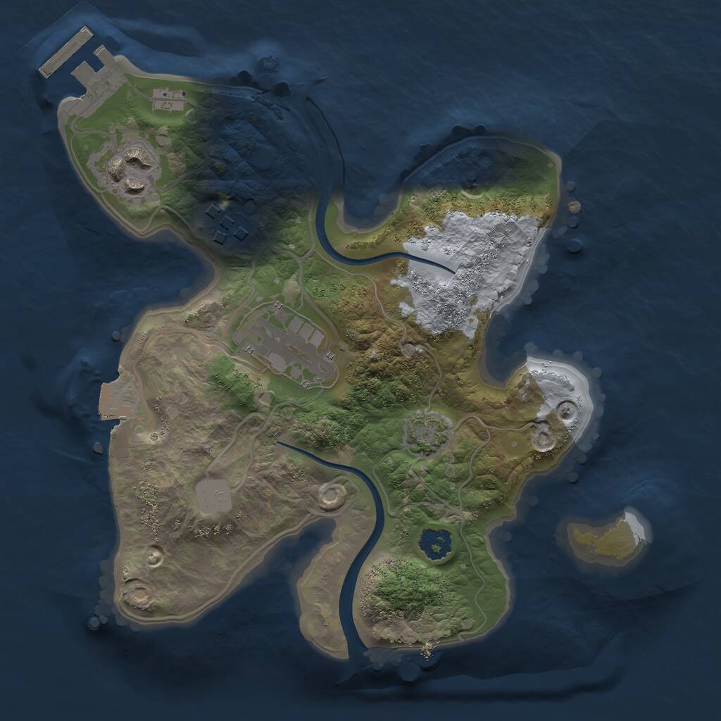 Rust Map: Procedural Map, Size: 2250, Seed: 639759298, 6 Monuments