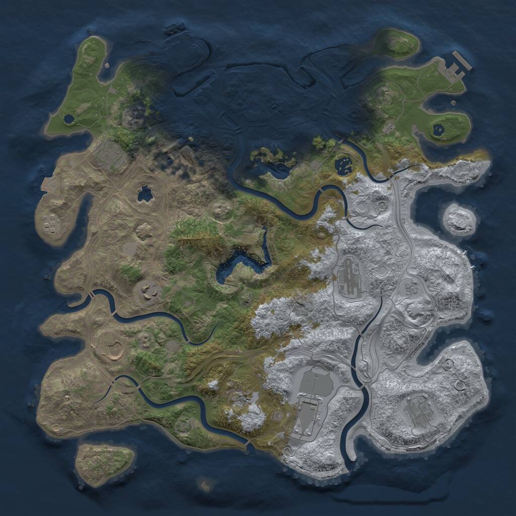 Rust Map: Procedural Map, Size: 4250, Seed: 1220892416, 16 Monuments