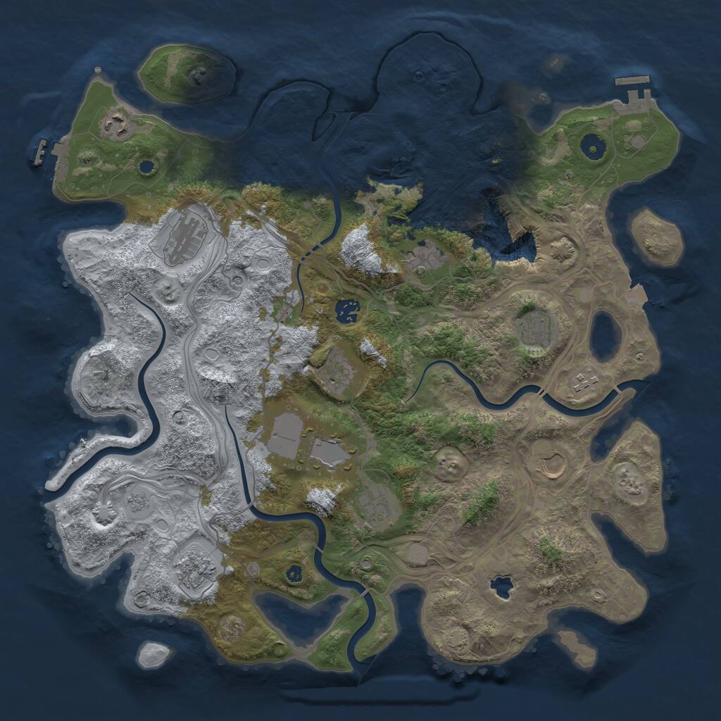 Rust Map: Procedural Map, Size: 4250, Seed: 1094774363, 17 Monuments