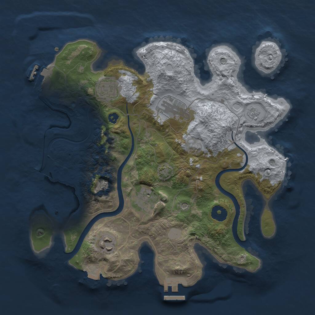 Rust Map: Procedural Map, Size: 3000, Seed: 602600486, 11 Monuments
