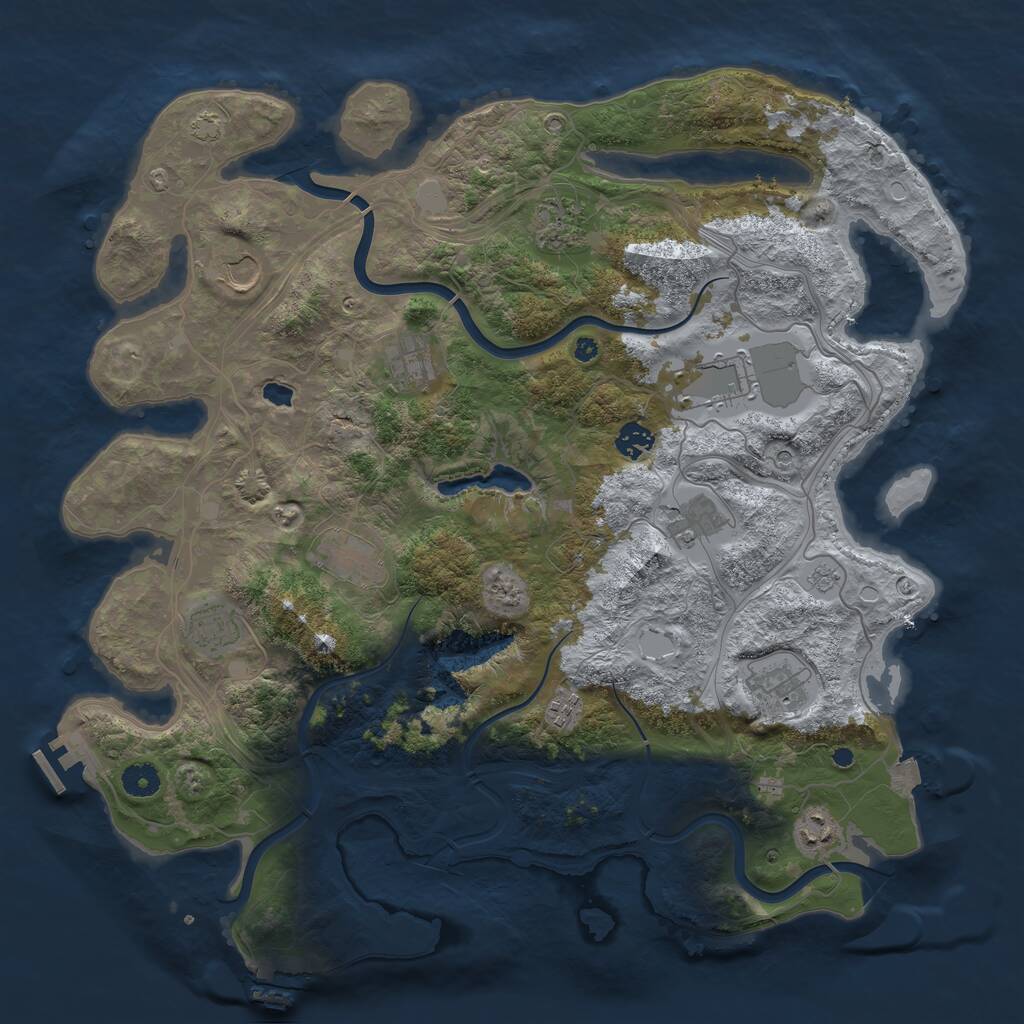 Rust Map: Procedural Map, Size: 4250, Seed: 335575232, 17 Monuments