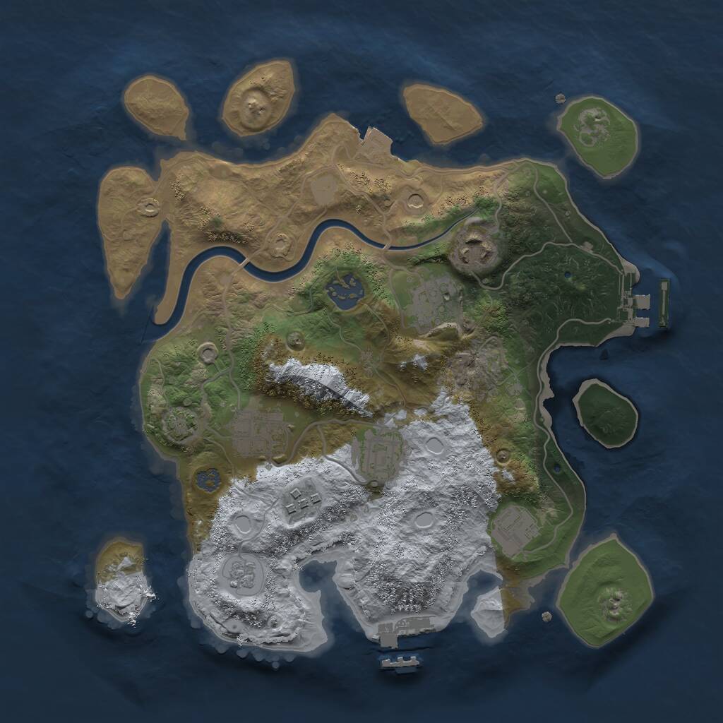 Rust Map: Procedural Map, Size: 3000, Seed: 315848369, 12 Monuments