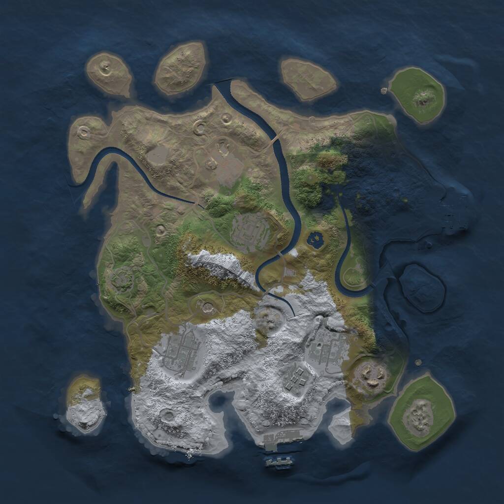Rust Map: Procedural Map, Size: 3000, Seed: 315848369, 11 Monuments