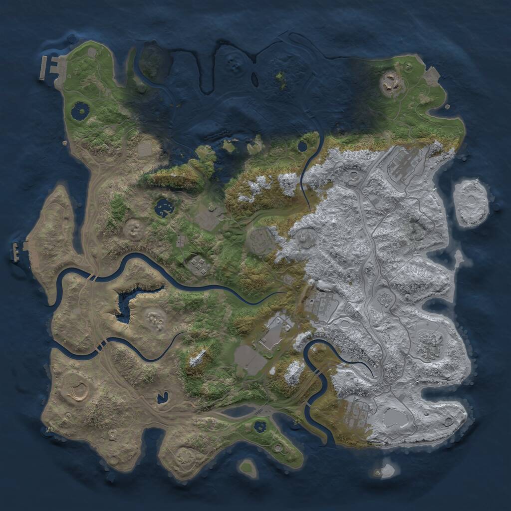 Rust Map: Procedural Map, Size: 4250, Seed: 1399383822, 17 Monuments
