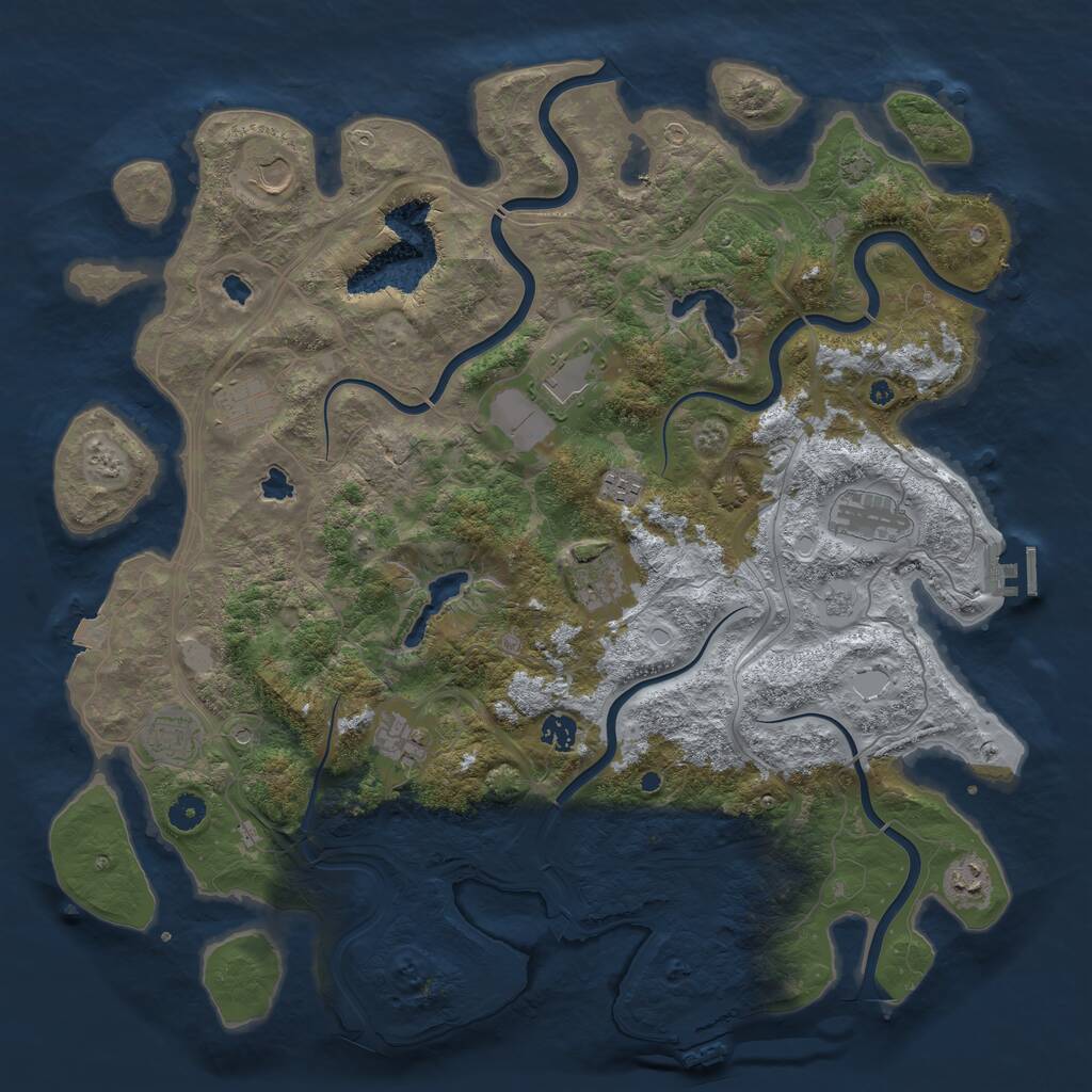 Rust Map: Procedural Map, Size: 4500, Seed: 137869, 16 Monuments