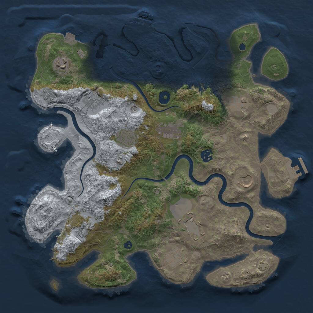 Rust Map: Procedural Map, Size: 3750, Seed: 426539, 16 Monuments