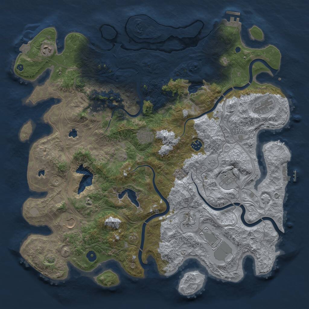 Rust Map: Procedural Map, Size: 4500, Seed: 12591861, 16 Monuments