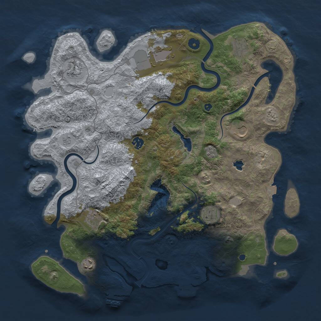 Rust Map: Procedural Map, Size: 4200, Seed: 1043393911, 15 Monuments