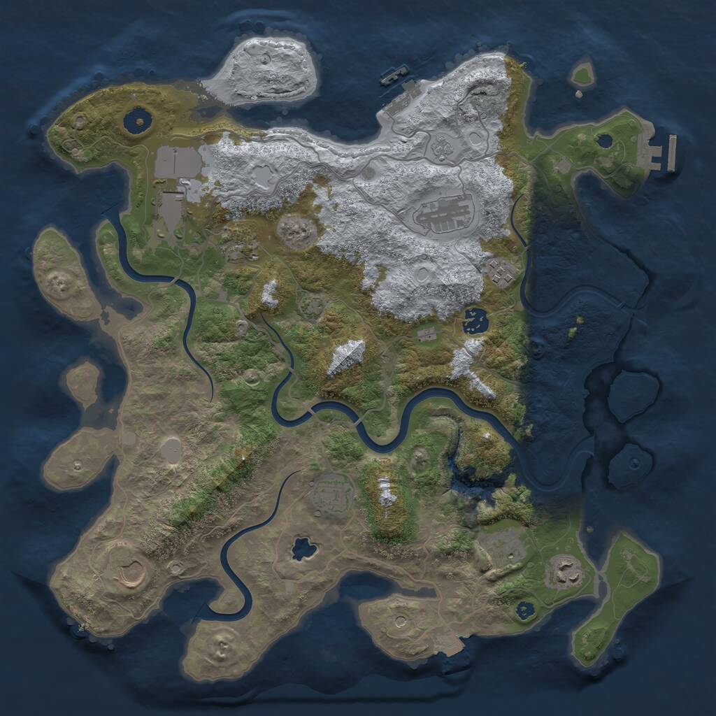 Rust Map: Procedural Map, Size: 4000, Seed: 824404797, 15 Monuments