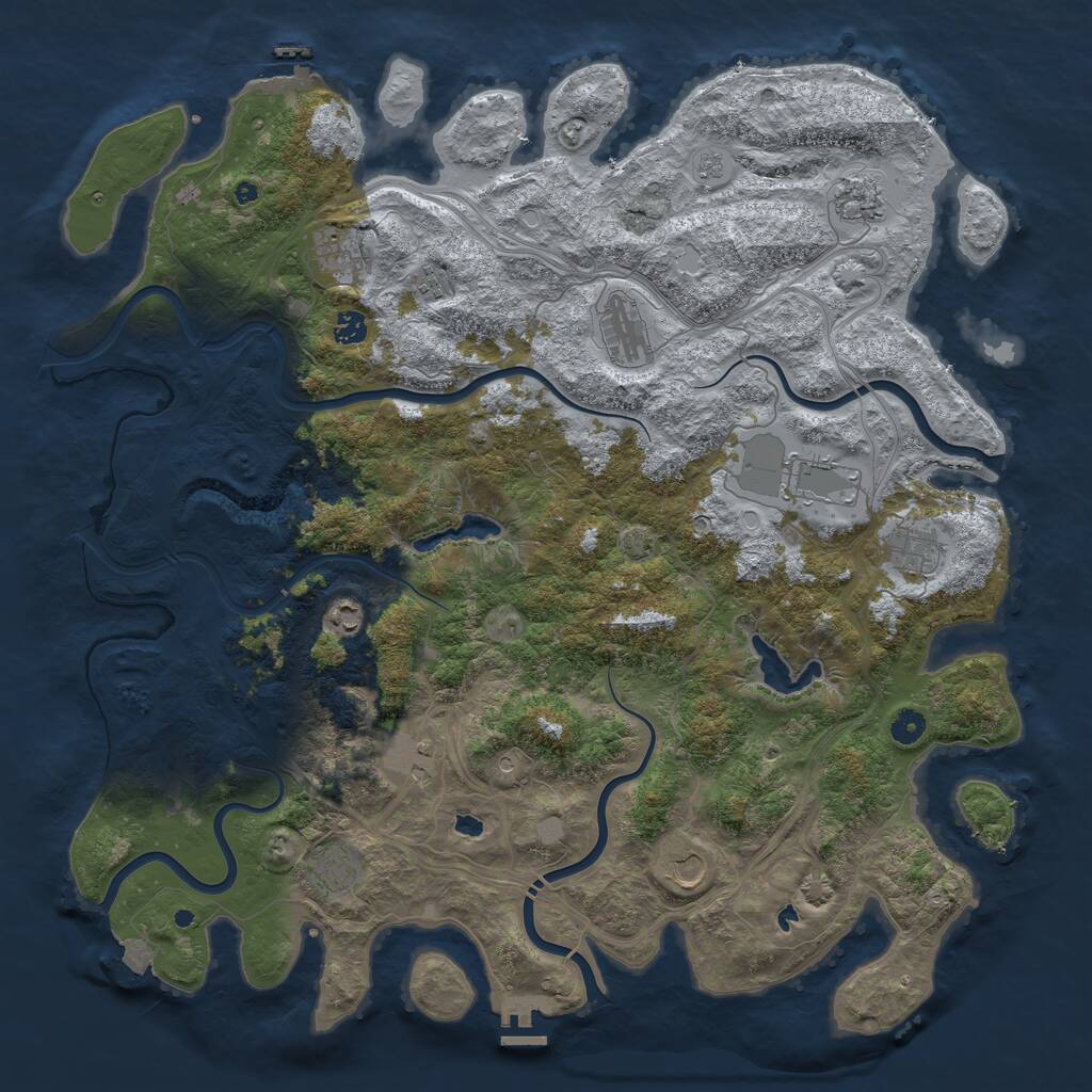 Rust Map: Procedural Map, Size: 4800, Seed: 490385548, 17 Monuments