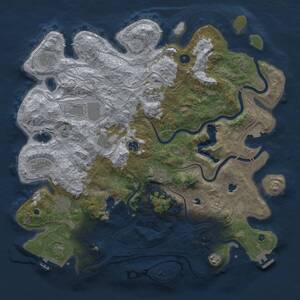 Thumbnail Rust Map: Procedural Map, Size: 4500, Seed: 2041933715, 16 Monuments