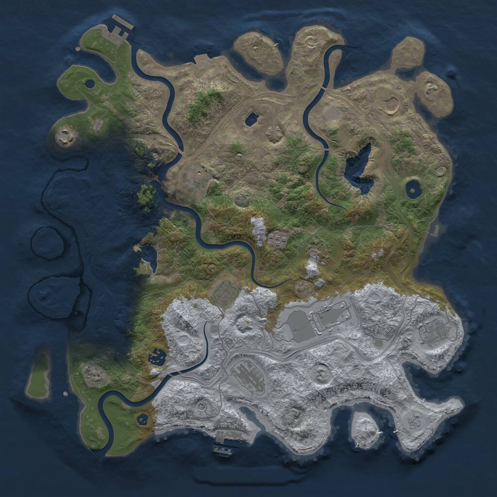 Rust Map: Procedural Map, Size: 4250, Seed: 350554458, 16 Monuments