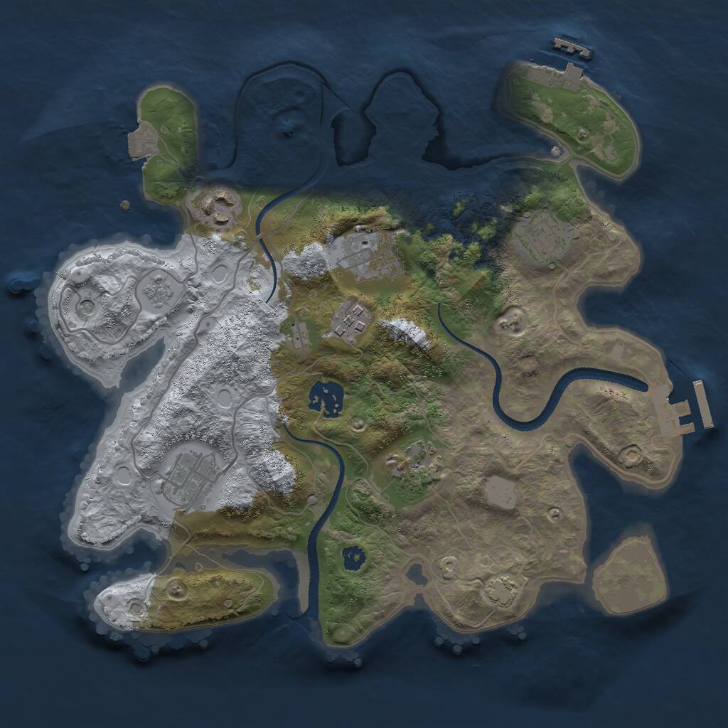 Rust Map: Procedural Map, Size: 3000, Seed: 98000886, 13 Monuments