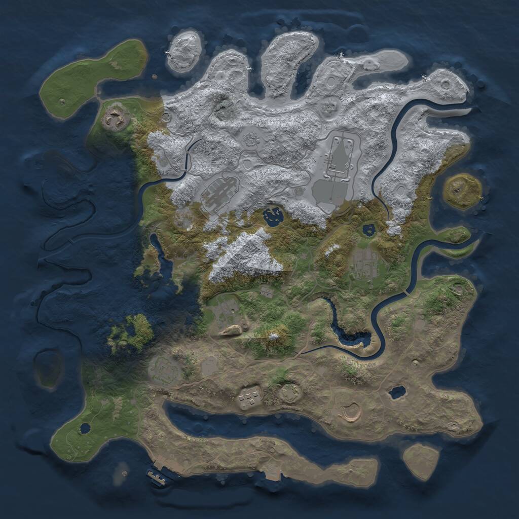 Rust Map: Procedural Map, Size: 4000, Seed: 810514, 15 Monuments