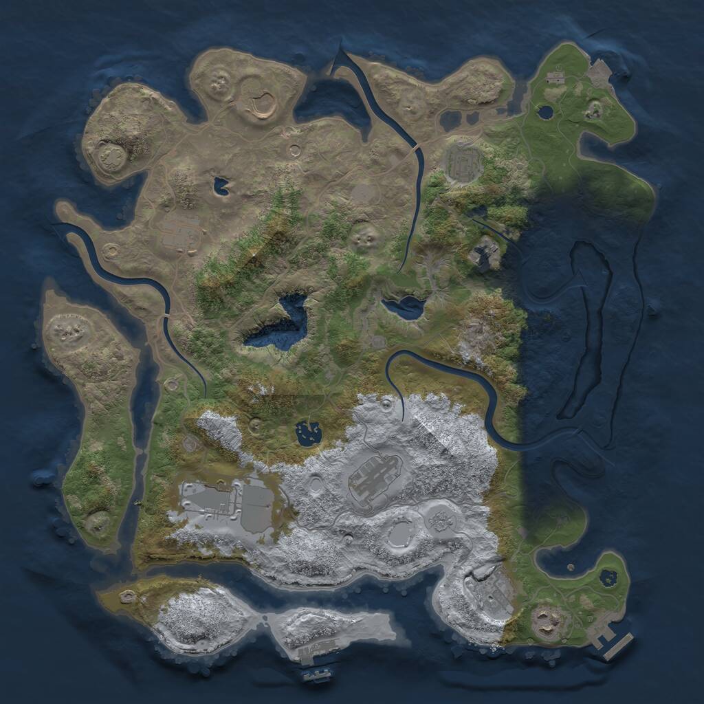 Rust Map: Procedural Map, Size: 4000, Seed: 186468463, 15 Monuments