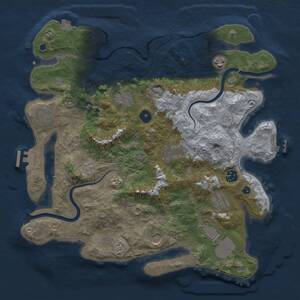 Thumbnail Rust Map: Procedural Map, Size: 3750, Seed: 998289900, 15 Monuments