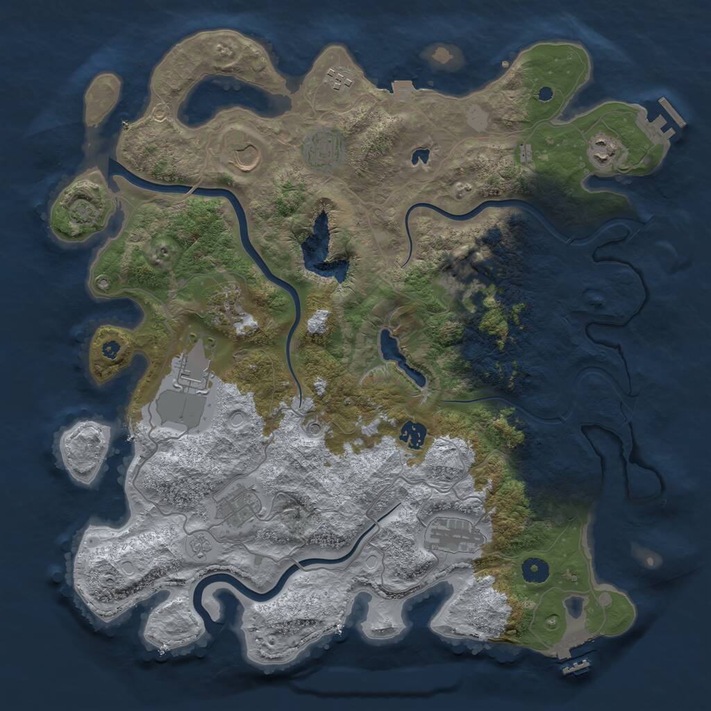 Rust Map: Procedural Map, Size: 4000, Seed: 1946381, 16 Monuments