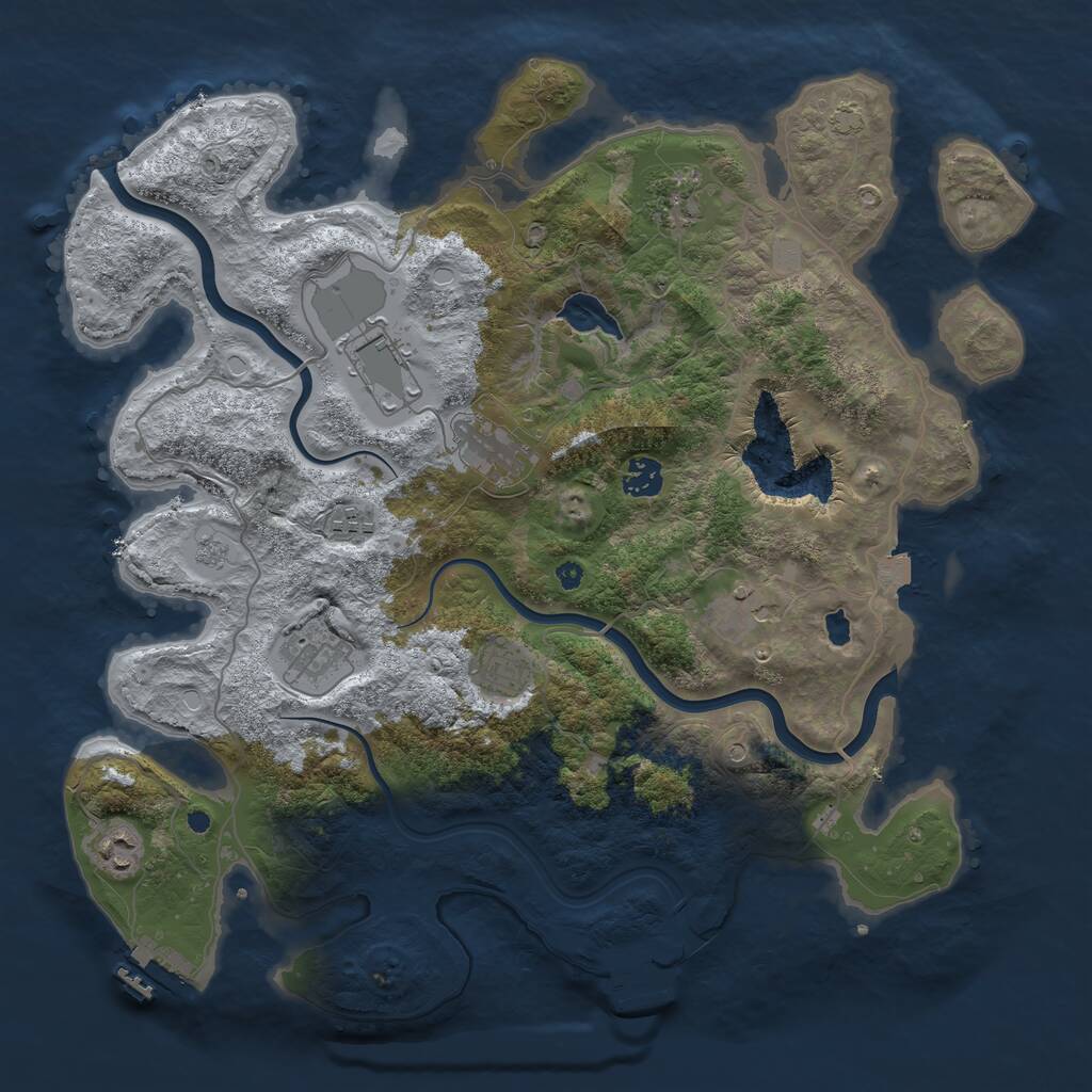 Rust Map: Procedural Map, Size: 4000, Seed: 906495637, 15 Monuments