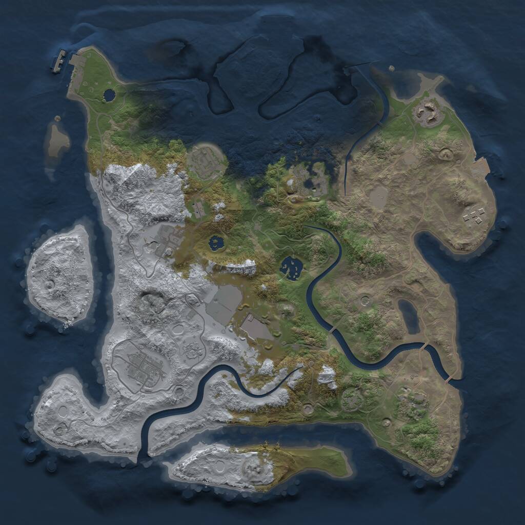 Rust Map: Procedural Map, Size: 3500, Seed: 526584560, 15 Monuments