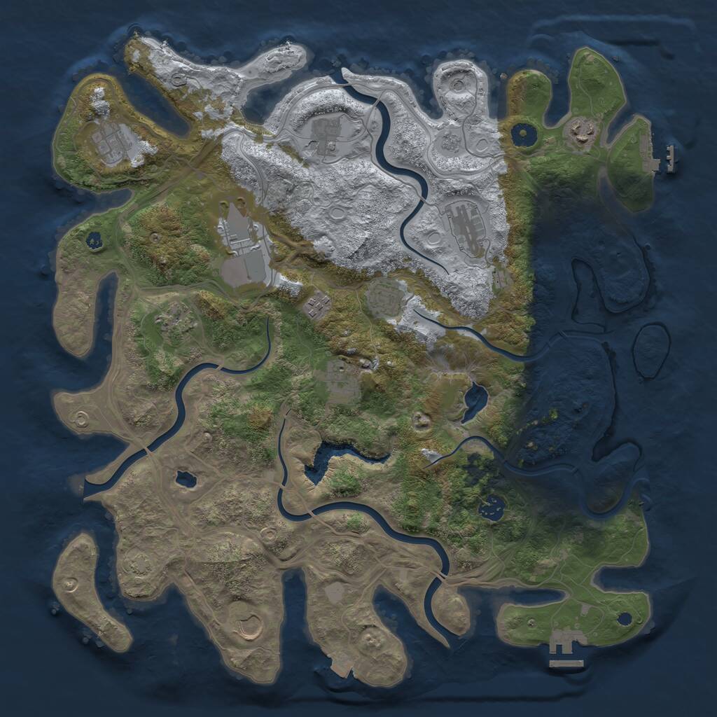 Rust Map: Procedural Map, Size: 4250, Seed: 1374034572, 17 Monuments