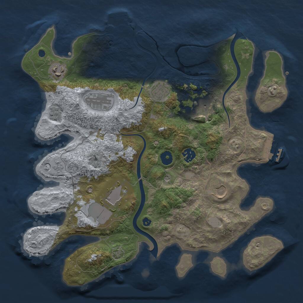 Rust Map: Procedural Map, Size: 3500, Seed: 86452813, 14 Monuments