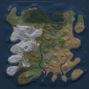 Thumbnail Rust Map: Procedural Map, Size: 3500, Seed: 86452813, 16 Monuments