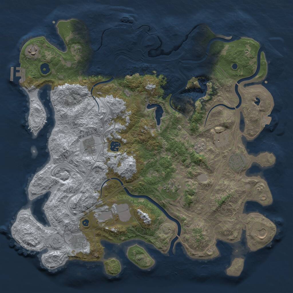 Rust Map: Procedural Map, Size: 4250, Seed: 1002428026, 16 Monuments