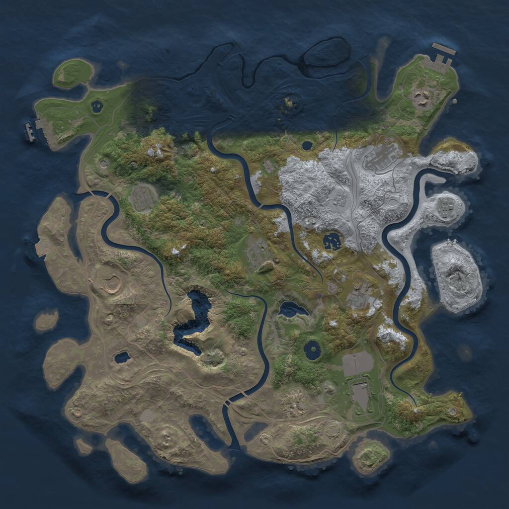 Rust Map: Procedural Map, Size: 4250, Seed: 1583848389, 16 Monuments