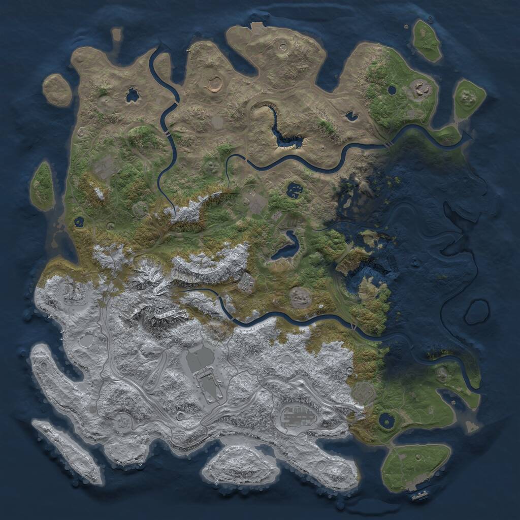 Rust Map: Procedural Map, Size: 5000, Seed: 119736782, 17 Monuments