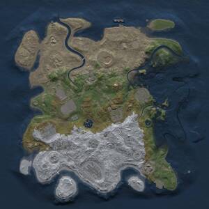 Thumbnail Rust Map: Procedural Map, Size: 3500, Seed: 834280347, 16 Monuments