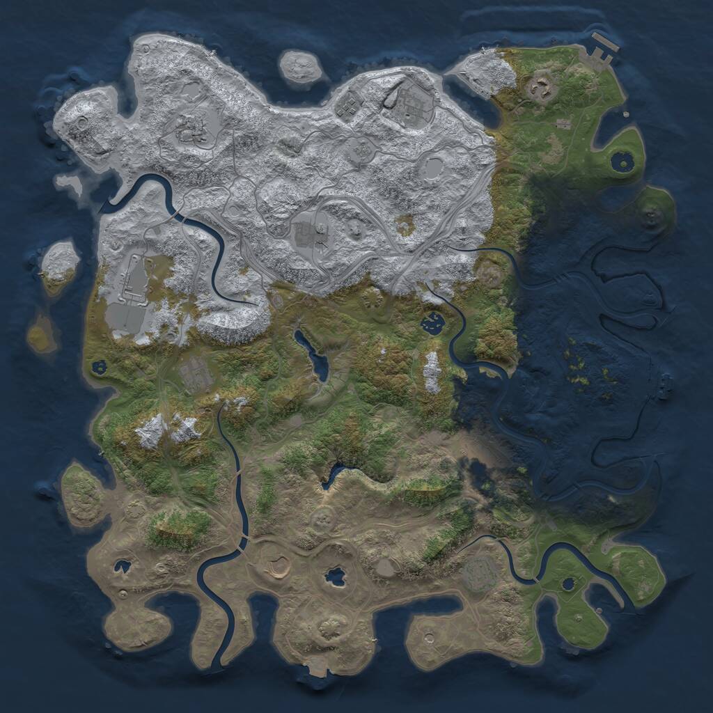 Rust Map: Procedural Map, Size: 4800, Seed: 71450, 17 Monuments