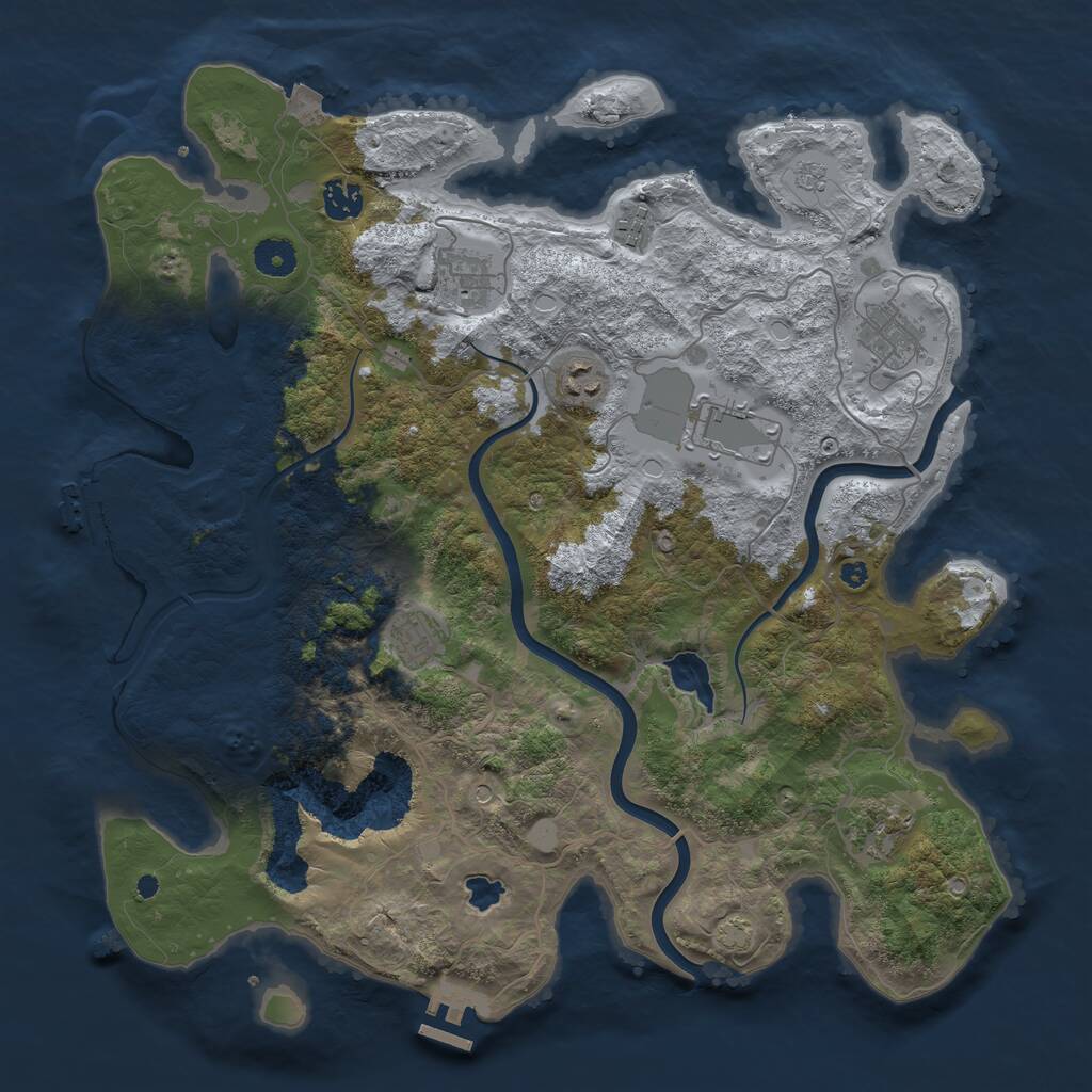 Rust Map: Procedural Map, Size: 4000, Seed: 354620, 14 Monuments