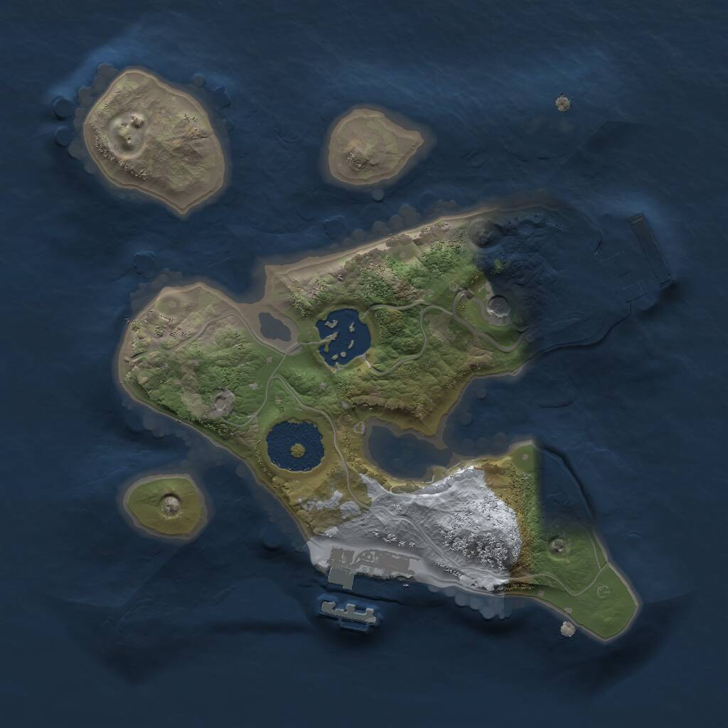 Rust Map: Procedural Map, Size: 2000, Seed: 1395493946, 5 Monuments