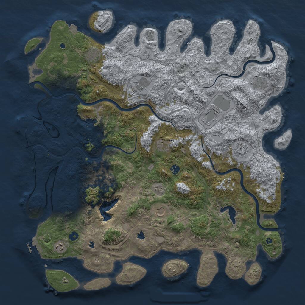 Rust Map: Procedural Map, Size: 4980, Seed: 811, 16 Monuments