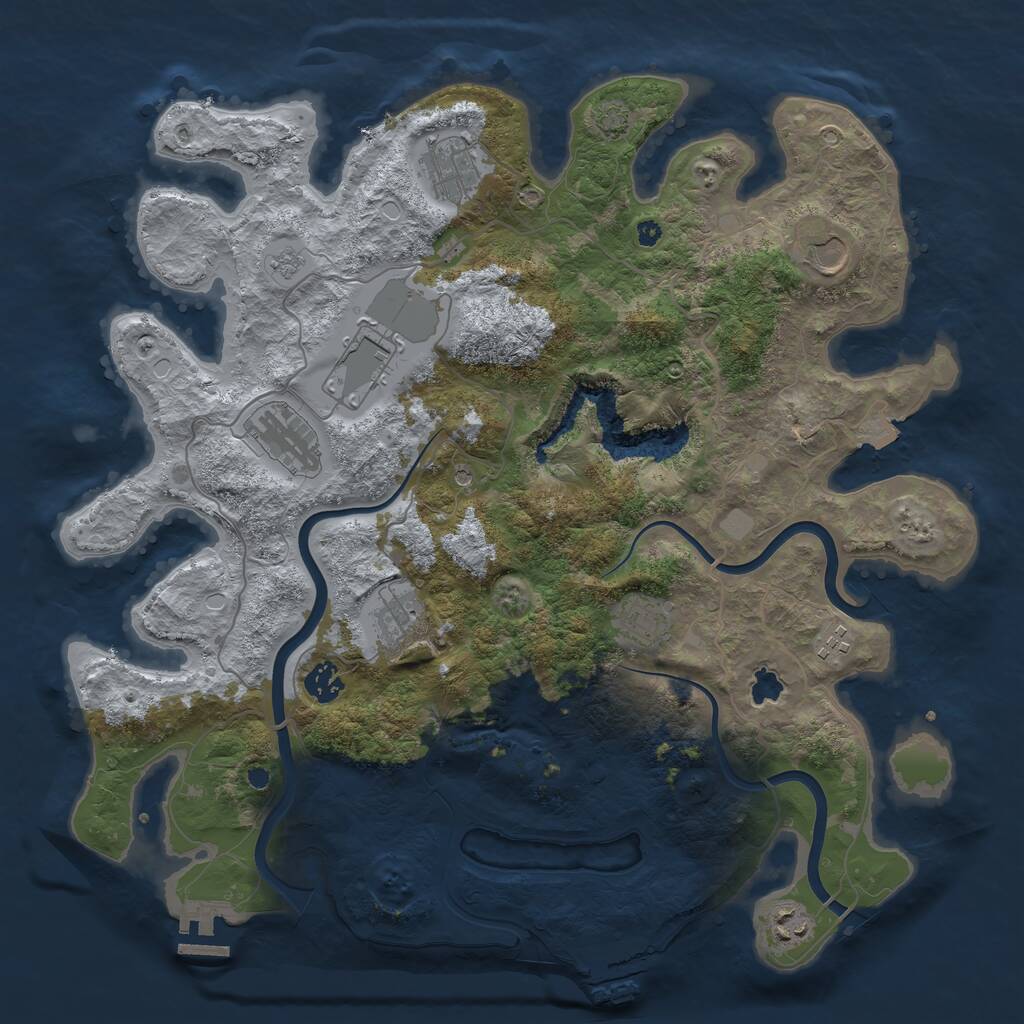 Rust Map: Procedural Map, Size: 4000, Seed: 1308685759, 15 Monuments