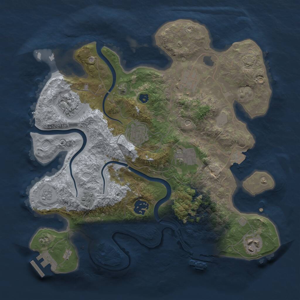Rust Map: Procedural Map, Size: 3133, Seed: 429850, 13 Monuments