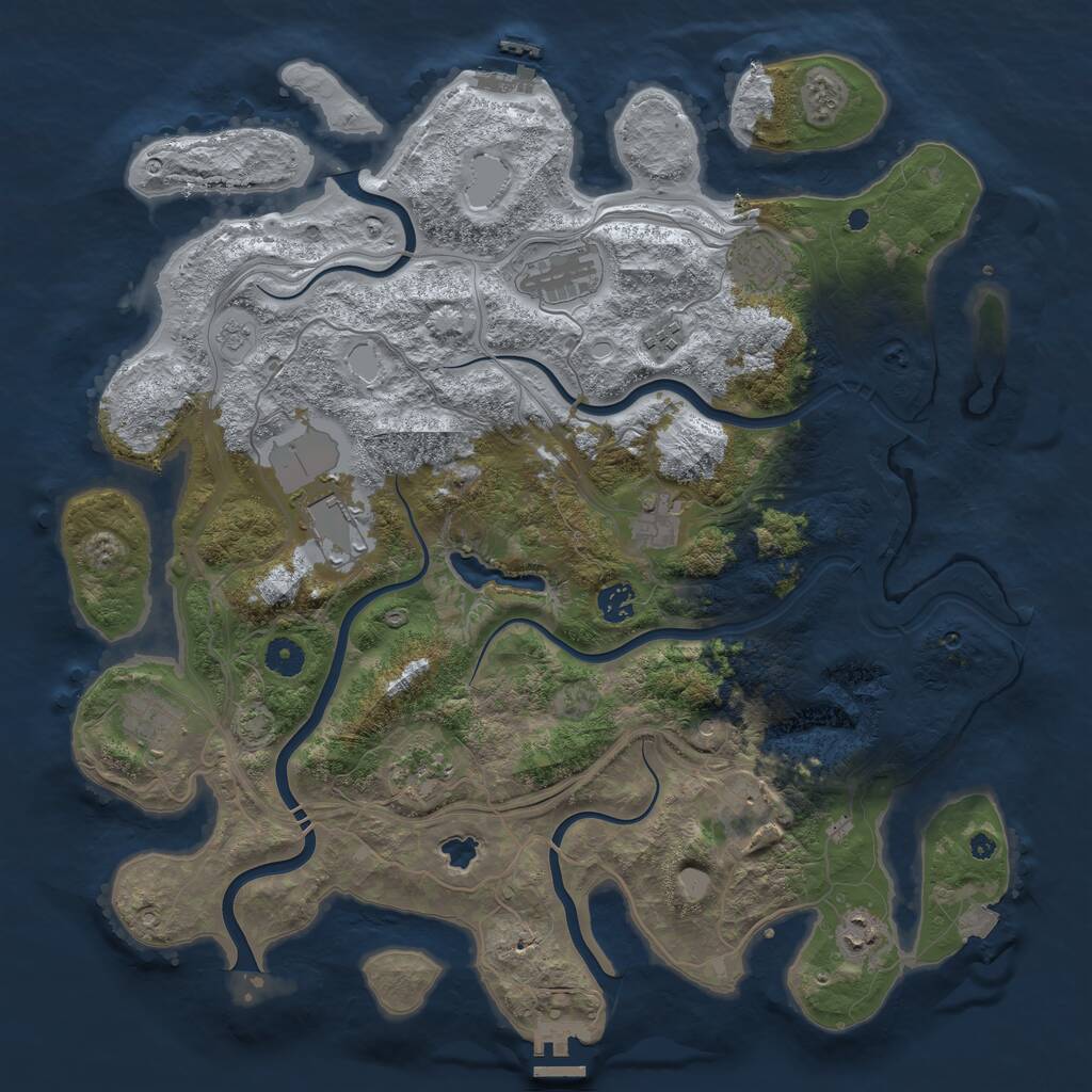 Rust Map: Procedural Map, Size: 4250, Seed: 1552335539, 16 Monuments