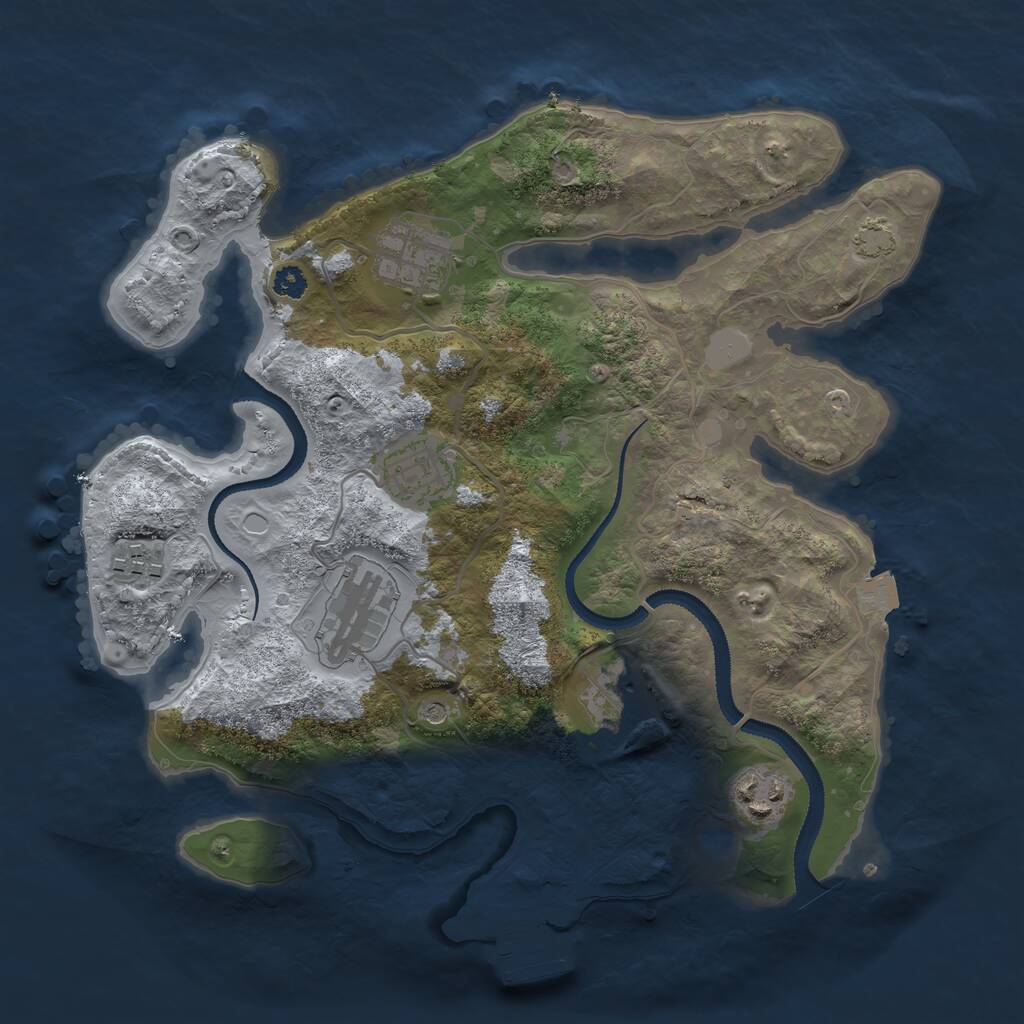 Rust Map: Procedural Map, Size: 3105, Seed: 512301, 10 Monuments