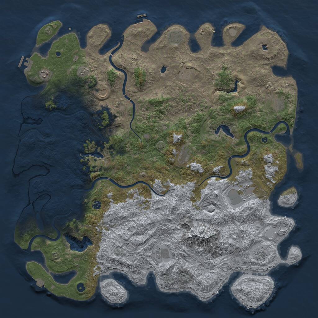 Rust Map: Procedural Map, Size: 5500, Seed: 98567576, 17 Monuments