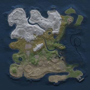 Thumbnail Rust Map: Procedural Map, Size: 3500, Seed: 119706587, 15 Monuments