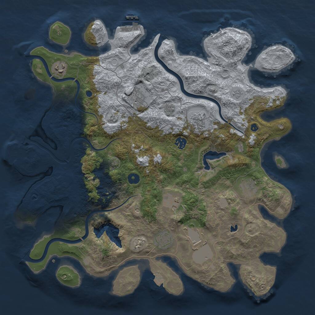 Rust Map: Procedural Map, Size: 4100, Seed: 172518, 15 Monuments